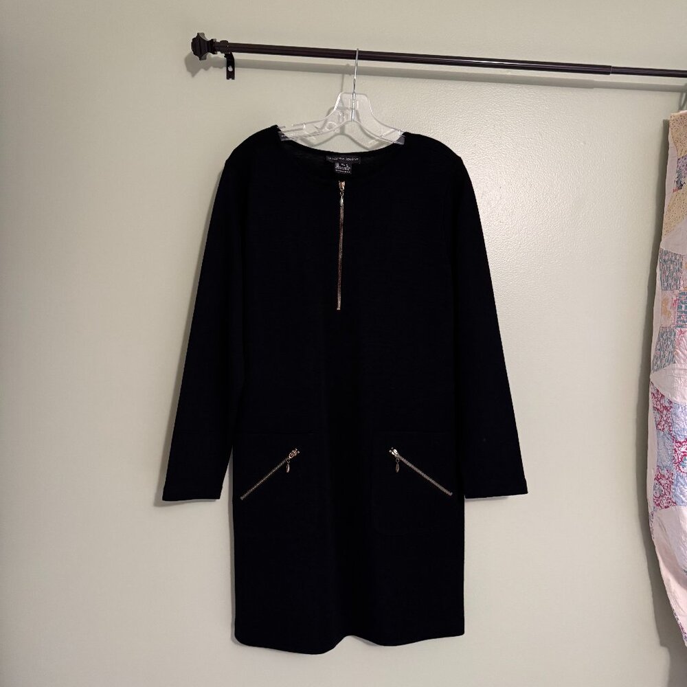 Andrea Jovine Wool Black Dress, XL